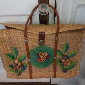vintage  Large  ACAPULCO woven straw Tote bag